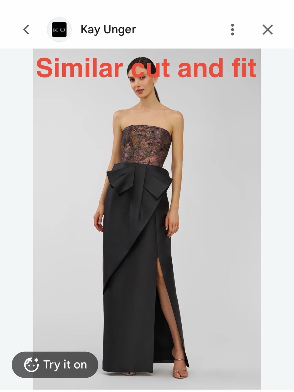 Kay Unger Strapless Evening Gown
